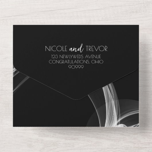 Creëer uw eigen aangepaste rooklint all in one uitnodiging (Achterkant)