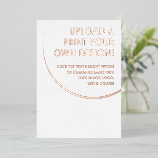 Creëer Uw eigen Aangepaste Roos Gold Foil-uitnodig Folie Uitnodiging (Staand Voorkant)