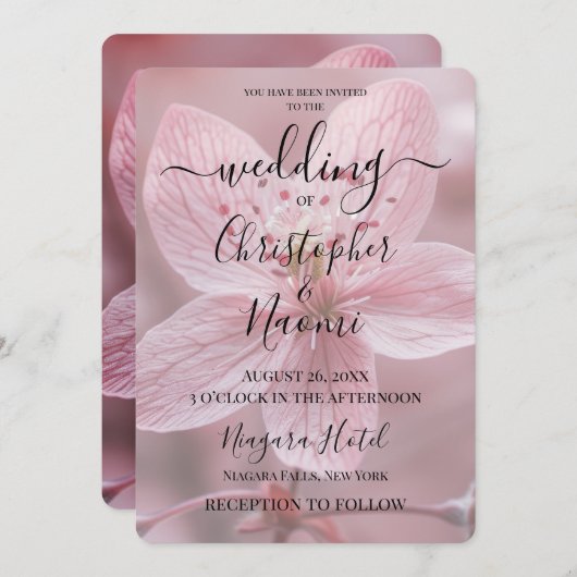 Creëer uw eigen aangepaste  roze bloem close-up kaart (Voorkant / Achterkant)