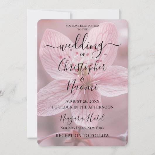 Creëer uw eigen aangepaste  roze bloem close-up kaart (Voorkant)