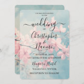 Creëer uw eigen aangepaste  roze boombloesems kaart (Voorkant / Achterkant)