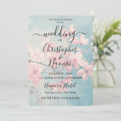 Creëer uw eigen aangepaste  roze boombloesems kaart (Staand voorkant)