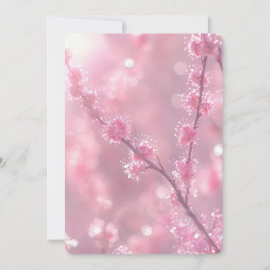 Creëer uw eigen aangepaste roze ontluikende takken kaart (Achterkant)