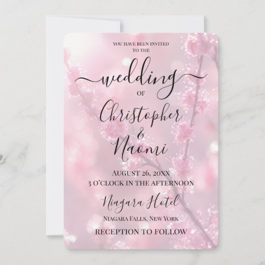 Creëer uw eigen aangepaste roze ontluikende takken kaart (Voorkant)