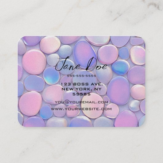 Creëer uw eigen aangepaste roze opaal stenen patro visitekaartje (Achterkant)