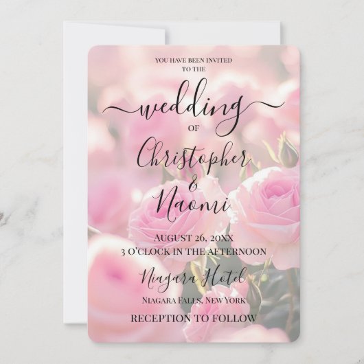 Creëer uw eigen aangepaste  roze rozen kaart (Voorkant)