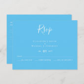 Creëer Uw eigen aangepaste RSVP-bruiloft Aqua Blue Briefkaart (Voorkant / Achterkant)