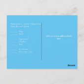 Creëer Uw eigen aangepaste RSVP-bruiloft Aqua Blue Briefkaart (Achterkant)