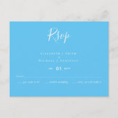 Creëer Uw eigen aangepaste RSVP-bruiloft Aqua Blue Briefkaart (Voorkant)