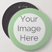 creëer uw eigen aangepaste salie groene foto ronde button 6,0 cm (Voorkant /achterkant)