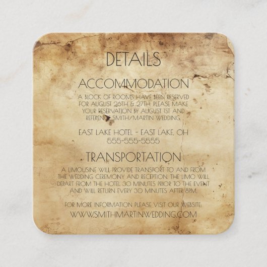 Creëer uw eigen aangepaste sepia oud papier informatiekaartje (Voorkant)