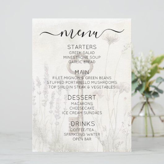 Creëer Uw Eigen Aangepaste Shabby Chic  Sleutel Menu (Staand voorkant)