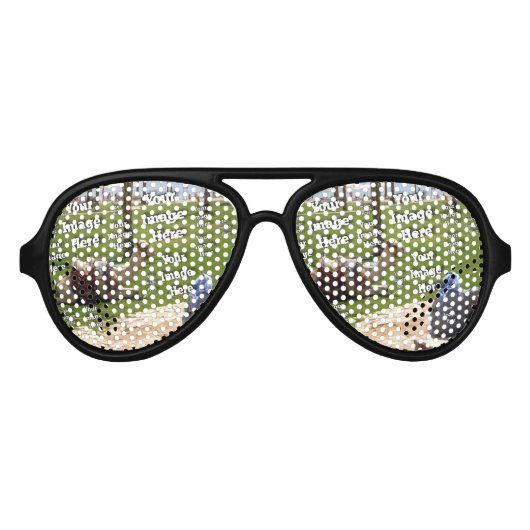 🤍 Creëer uw eigen aangepaste Sjabloon Aviator Zonnebril (Voorkant)