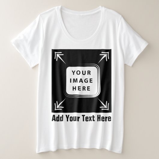 Creëer uw eigen aangepaste Sjabloon gepersonalisee Grote Maat T-shirt (Design voorkant)