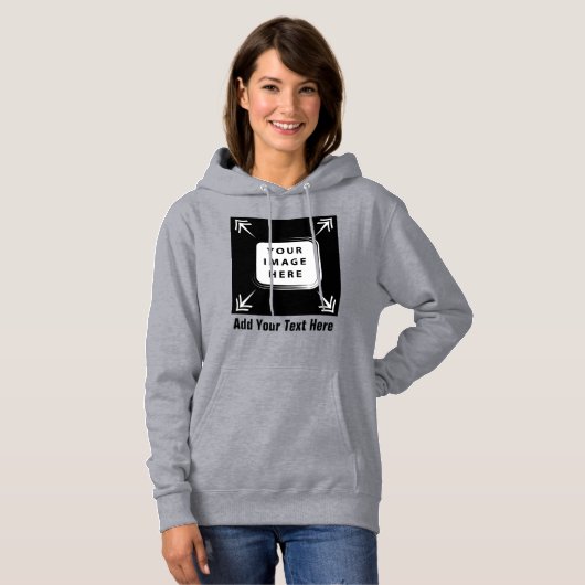 Creëer uw eigen aangepaste Sjabloon gepersonalisee Hoodie (Voorkant volledig)