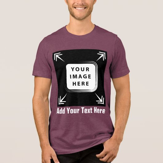 Creëer uw eigen aangepaste Sjabloon gepersonalisee Tri-Blend Shirt (Voorkant)