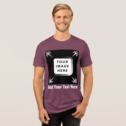 Creëer uw eigen aangepaste Sjabloon gepersonalisee Tri-Blend Shirt (Voorkant volledig)