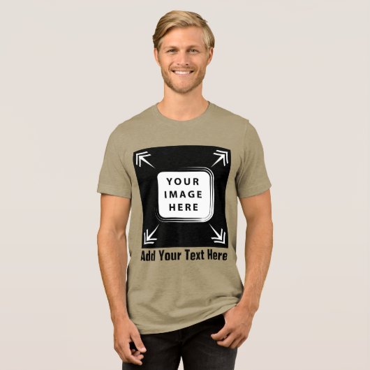 Creëer uw eigen aangepaste Sjabloon gepersonalisee Tri-Blend Shirt (Voorkant volledig)