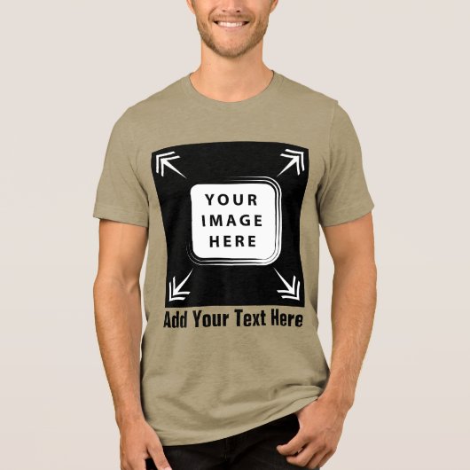 Creëer uw eigen aangepaste Sjabloon gepersonalisee Tri-Blend Shirt (Voorkant)