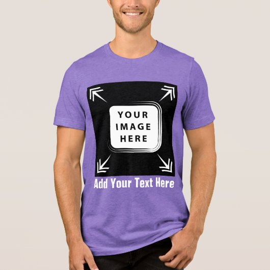 Creëer uw eigen aangepaste Sjabloon gepersonalisee Tri-Blend Shirt (Voorkant)