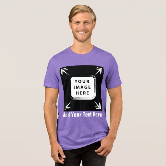 Creëer uw eigen aangepaste Sjabloon gepersonalisee Tri-Blend Shirt (Voorkant volledig)