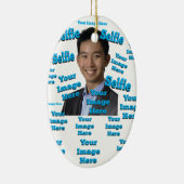 🤍 Creëer uw eigen aangepaste Sjabloon Keramisch Ornament (Rechts)