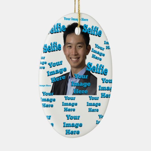 🤍 Creëer uw eigen aangepaste Sjabloon Keramisch Ornament (Rechts)