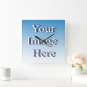 🤍 Creëer uw eigen aangepaste Sjabloon Vierkante Klok (Huis)