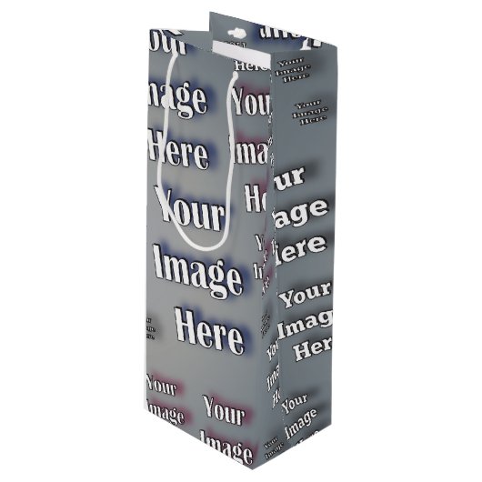 🤍 Creëer uw eigen aangepaste Sjabloon Wijn Cadeautas (Voorkant Gekanteld)