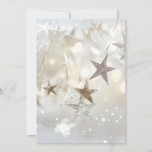 Creëer uw eigen aangepaste sprankelende sterren save the date (Achterkant)