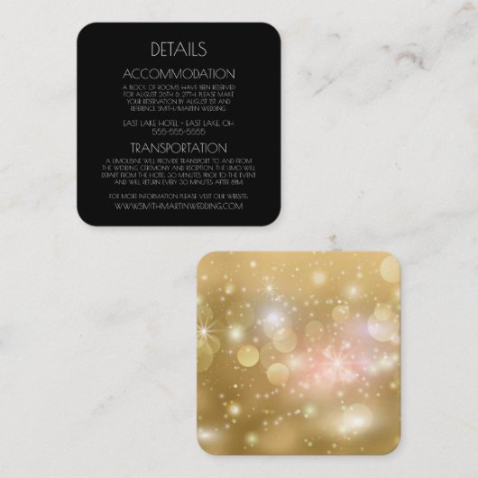 Creëer Uw eigen aangepaste tekst Bokeh Sparkles Informatiekaartje (Voorkant / Achterkant)