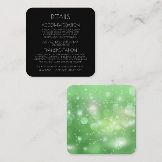 Creëer Uw eigen aangepaste tekst Bokeh Sparkles Informatiekaartje (Voorkant / Achterkant)