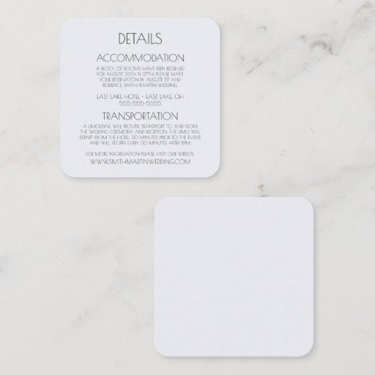 Creëer Uw eigen aangepaste tekst gekleurde achterg Informatiekaartje (Voorkant / Achterkant)