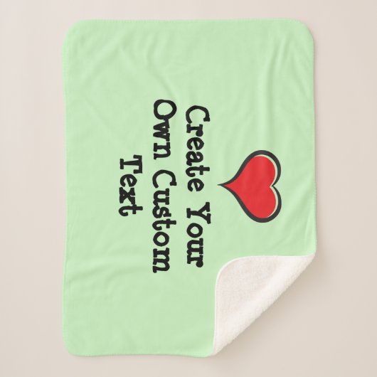 Creëer uw eigen aangepaste tekst met een hart sherpa deken (Voorkant)
