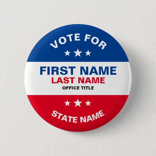 Creëer Uw eigen Aangepaste Verkiezingscampagne But Ronde Button 5,7 Cm (Voorkant)