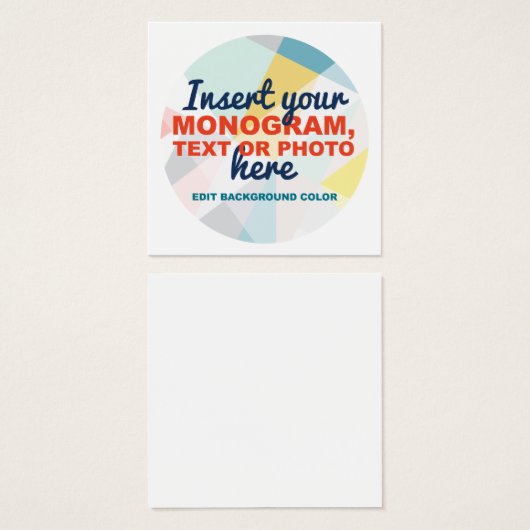 Creëer Uw eigen aangepaste vierkant Visitekaartje (Voorkant /achterkant)