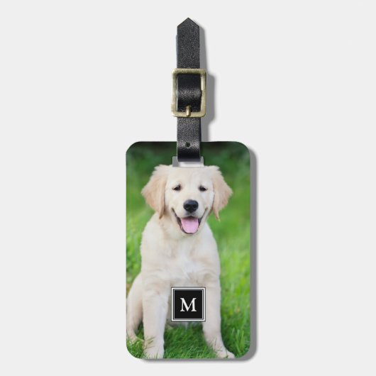 Creëer uw eigen aangepaste volledige fotomonogram bagagelabel (Voorkant verticaal)