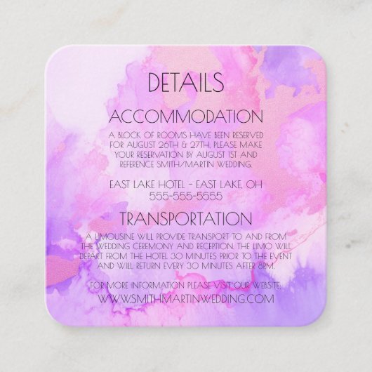 Creëer uw eigen aangepaste Waterverf marmer Informatiekaartje (Voorkant)