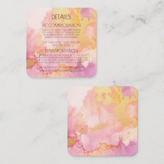 Creëer uw eigen aangepaste Waterverf marmer Informatiekaartje (Voorkant / Achterkant)