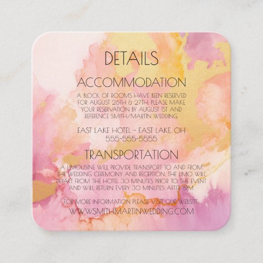 Creëer uw eigen aangepaste Waterverf marmer Informatiekaartje (Voorkant)