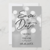 Creëer Uw eigen aangepaste wazige B & W Bokeh Save The Date (Voorkant)