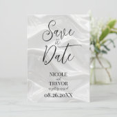 Creëer uw eigen aangepaste witte golven save the date (Staand voorkant)