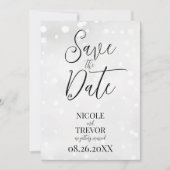 Creëer uw eigen aangepaste witte stippen save the date (Voorkant)