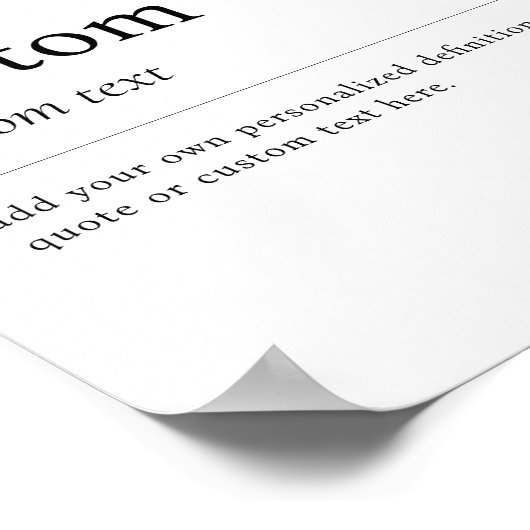 Creëer uw eigen aangepaste woordwoordenboekdefinit poster (Hoek)