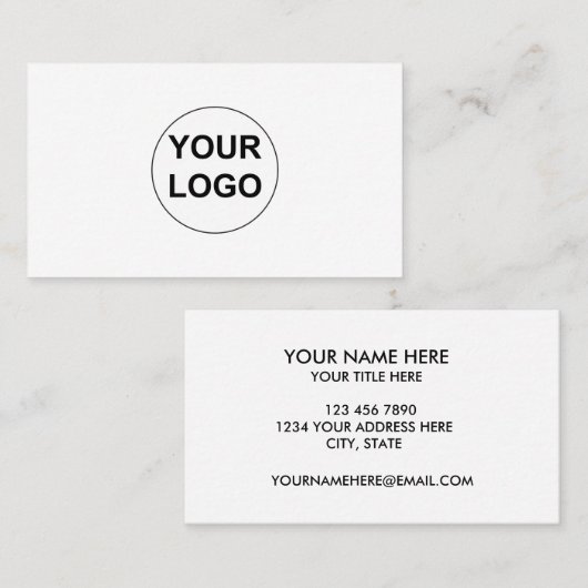 Creëer Uw eigen aangepaste zakelijke Logo Visitekaartje (Voorkant / Achterkant)