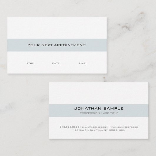 Creëer Uw eigen aanstellingsherinnering Elegant Pl Afsprakenkaartje (Voorkant / Achterkant)