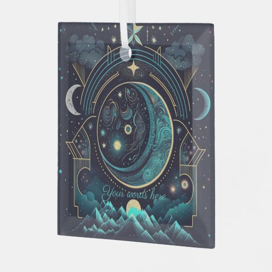 Creëer Uw eigen Abstracte Hemelse manen Glas Ornament (Voorkant links)