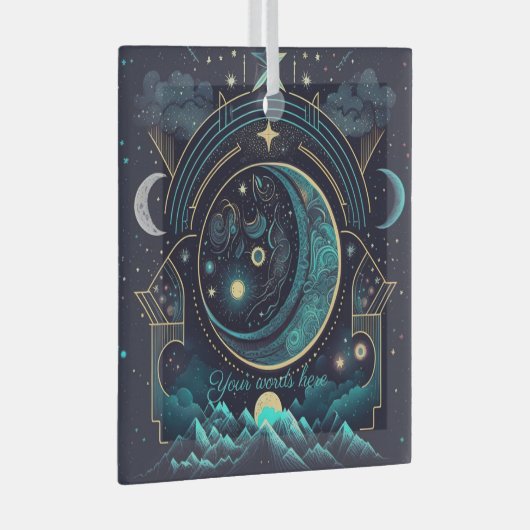 Creëer Uw eigen Abstracte Hemelse manen Glas Ornament (Voorkant Rechts)