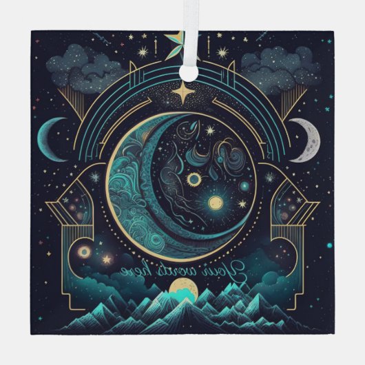 Creëer Uw eigen Abstracte Hemelse manen Glas Ornament (Achterkant)