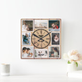 Creëer uw eigen Afbeelding voor aangepaste collage Vierkante Klok (Huis)